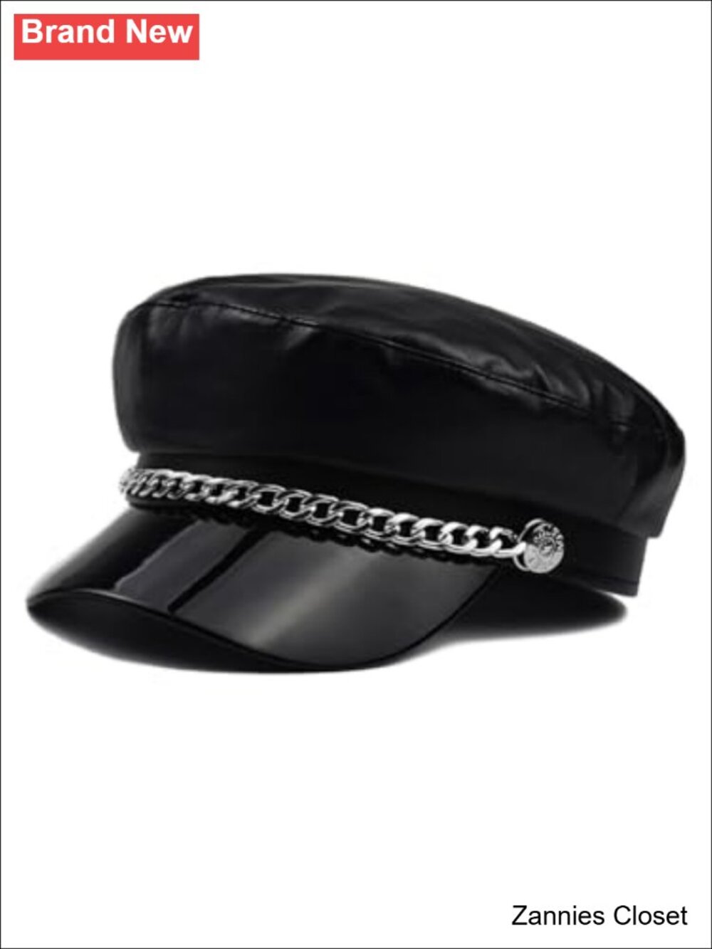 🤠 Women Fiddler Cap Newsboy Hat PU Leather Visor Beret Cap
